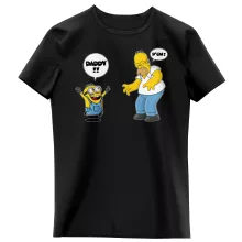 Homer Simpson T-shirts kinderen meisjes “Homer Simpson en Minion” – Minions parodie