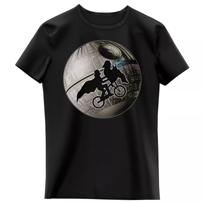 T-shirts Enfants Filles Parodie Star Wars Direction l'étoile de la Mort ! - Dark Vador, l'Empereur sauce E.T l'Extra-Terrestre