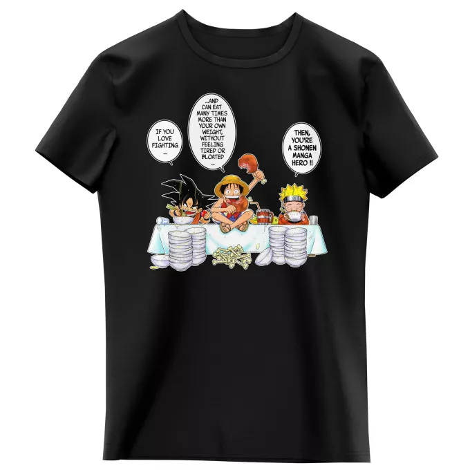 Girls Kids T-shirts Parody of Naruto Son Goku, Naruto and Luffy