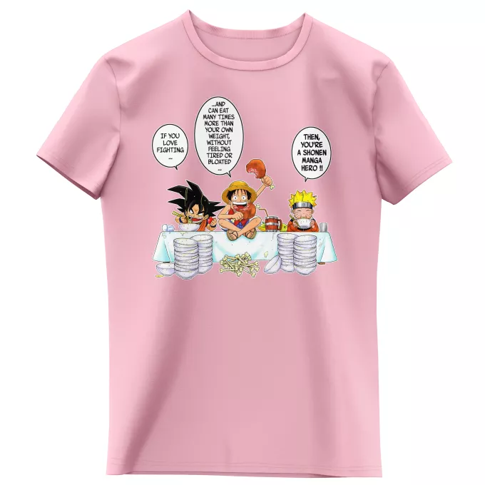 Girls Kids T-shirts Parody of Naruto Son Goku, Naruto and Luffy
