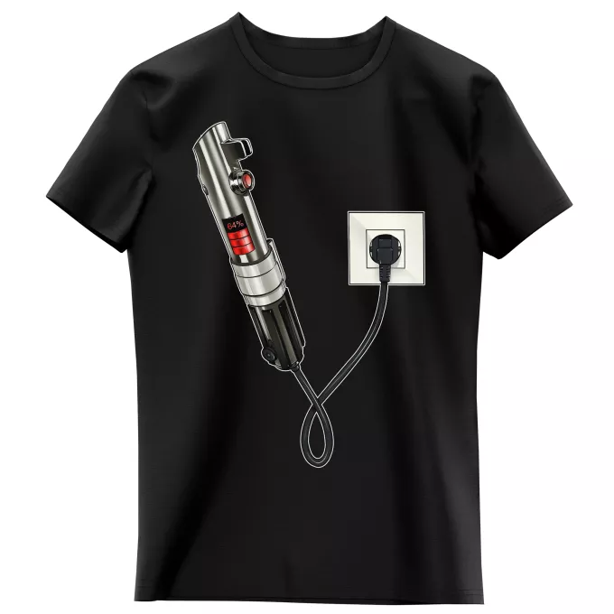 Flickor barnens T-shirts Parodi Stjärnornas krig Ljussabel