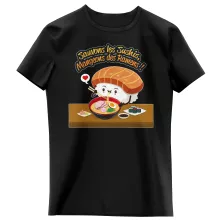 T-shirt Enfant Fille Humoristique « Sauvons les Sushis !! » – Parodie Funny