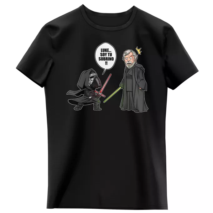 Camisetas Niñas Parodia Star Wars Luke Skywalker y Kylo Ren