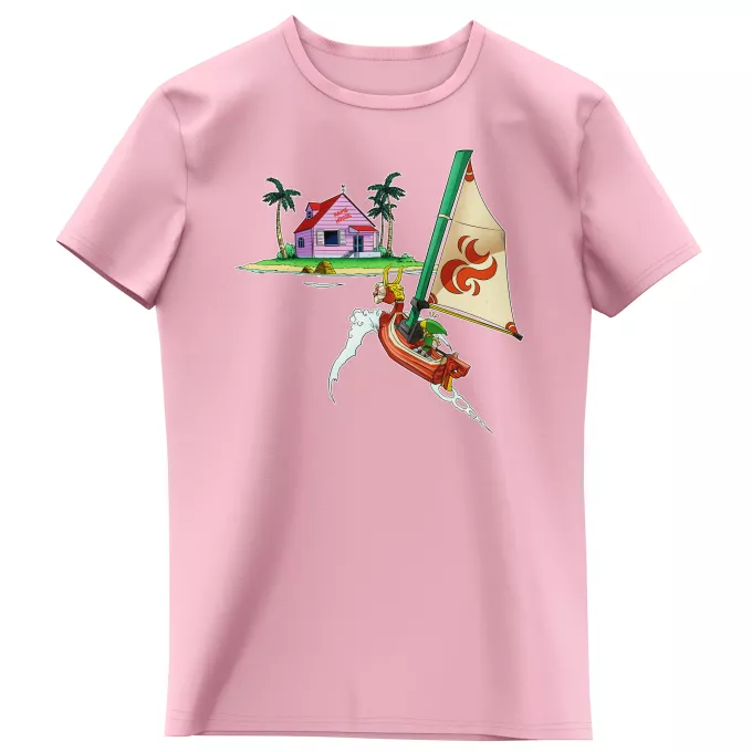 T-shirts kinderen meisjes Parodie Zelda Link Wind Waker en Kame House