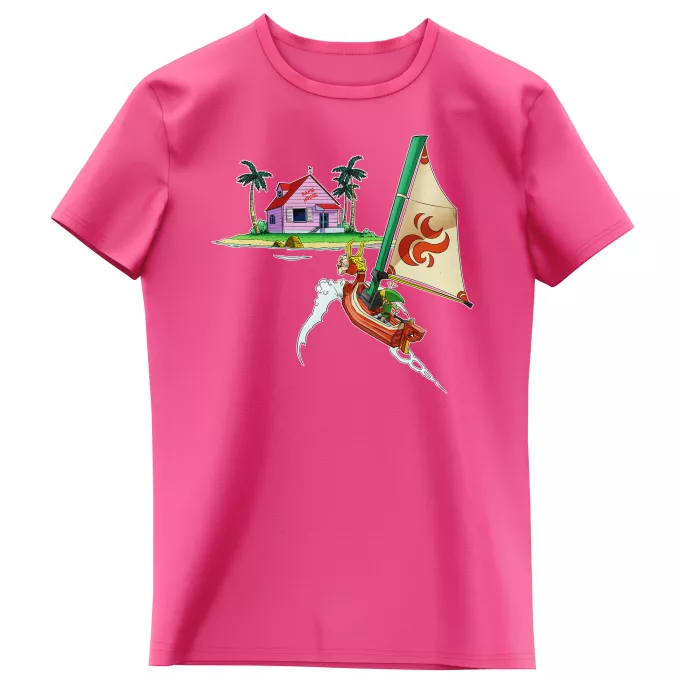 Flickor barnens T-shirts Parodi Zelda Link Wind Waker och de Kame House