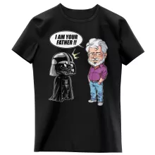 T-shirt Enfant Fille Dark Vador « Un père pas si inconnu que ça... :) (Version Originale) » – Parodie Star Wars