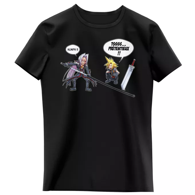 T-shirts Enfants Filles Parodie Final Fantasy VII - FFVII Prétentieux !! - Clad, Sephiroth