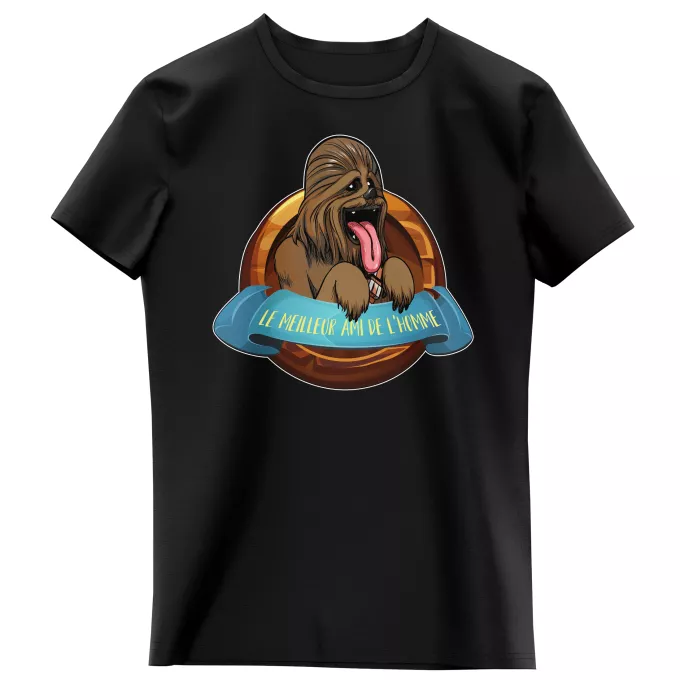 T-shirts Enfants Filles Parodie Star Wars Le Meilleur Ami de l'Homme... - Chewbacca