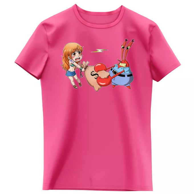T-shirts Enfants Filles Parodie One Piece Duel de pinces :) - Nami, Krabs