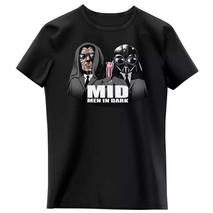 T-shirts crianças raparigas Paródia Guerra das Estrelas Darth Vader e Palpatine X MIB: Homens de Negro