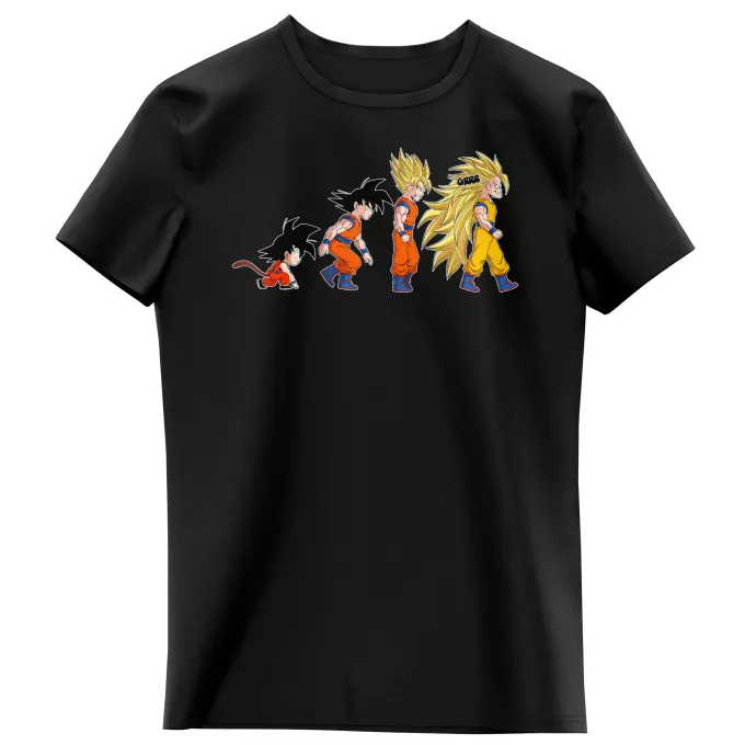 T-shirts crianças raparigas Paródia Dragon Ball Z - DBZ Son Goku - A Teoria da Evolução Saiyajin