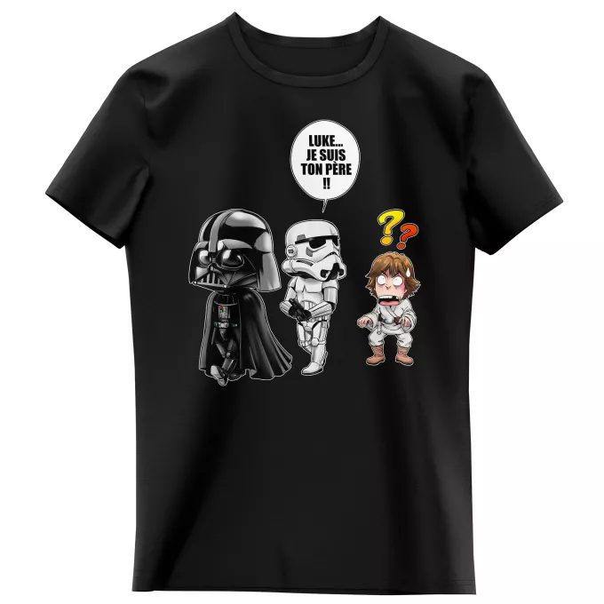 T-shirts Enfants Filles Parodie Star Wars Luke...Je suis ton père !! - Dark Vador, un Storm Trooper