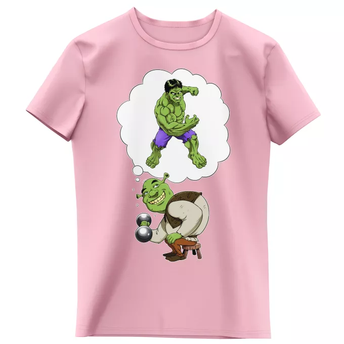 Camisetas Niñas Parodia El Increíble Hulk Shrek y Hulk