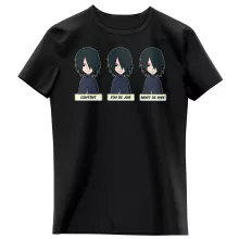 T-shirt Enfant Fille Sasuke Uchiwa « Toujours aussi expressif... » – Parodie Naruto