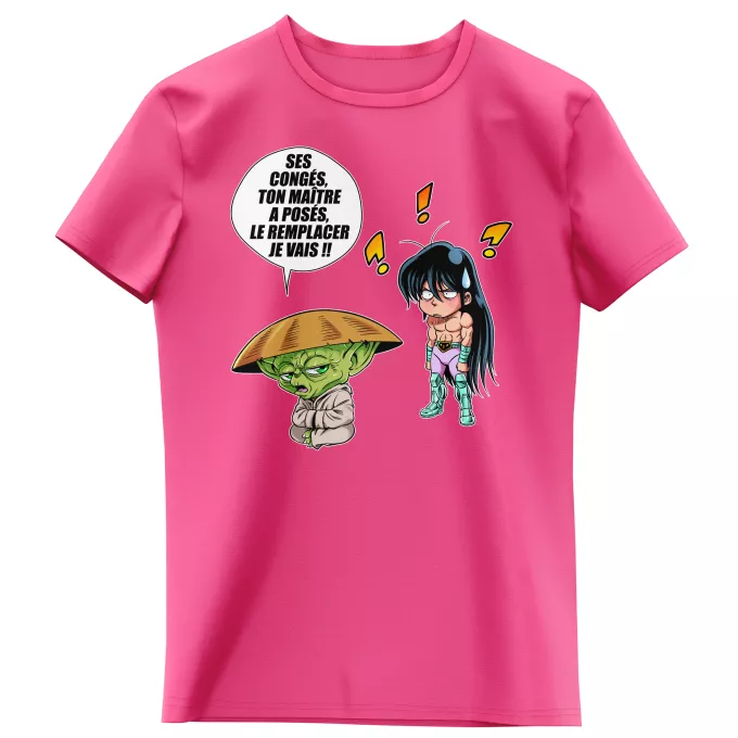 T-shirts Enfants Filles Parodie Star Wars Un maître en congés... - Shiryu, Yoda dans le rôle de Dohko