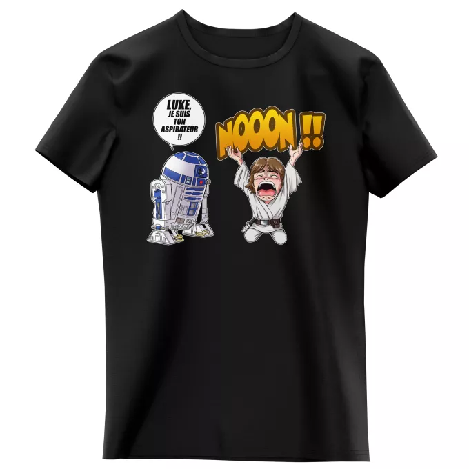 T-shirts Enfants Filles Parodie Star Wars Luke Life Episode V : un robot...ménager !! - Luke Skywalker, R2-D2