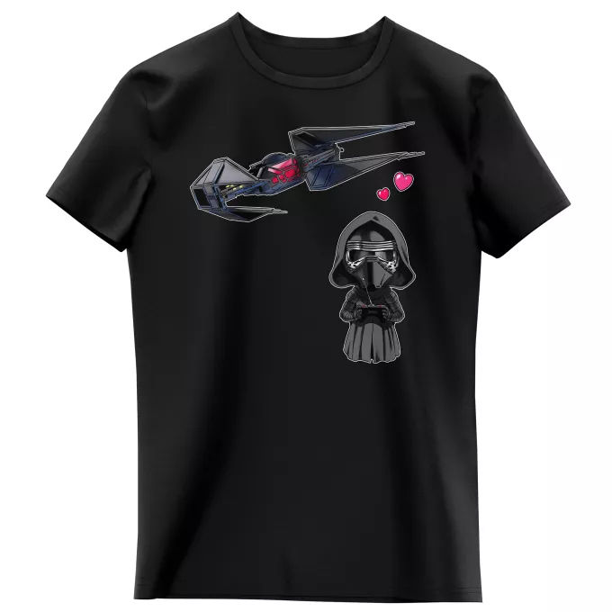 Flickor barnens T-shirts Parodi Stjärnornas krig Tecknad SD Kylo Ren och TIE Silence Mini Drone