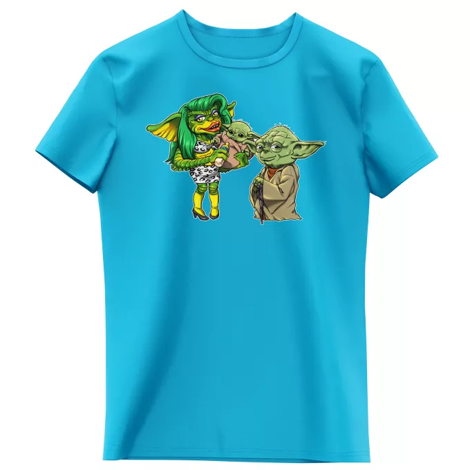 Flickor barnens T-shirts Parodi Stjärnornas krig Yoda, baby Yoda och Greta Gremlin