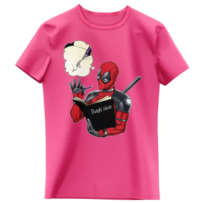 T-shirts kinderen meisjes Parodie Deadpool Deadpool, Logan aka Wolverine en de Death Note