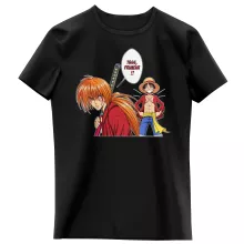 T-shirt Enfant Fille Kenshin « L'élève dépasse le Maître... » – Parodie One Piece
