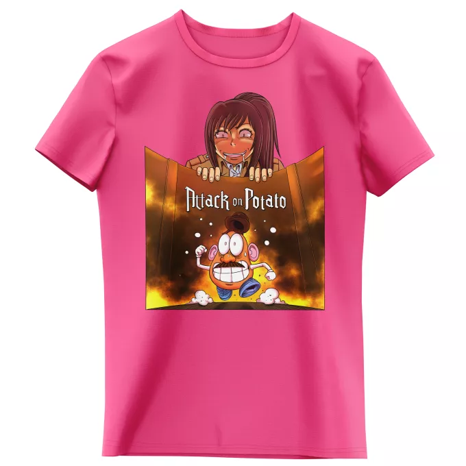Camisetas Niñas Parodia Toy Story Sasha Braus de Shingeki no Kyojin y Señor Cara de Papa de Toy Story - El titán colosal