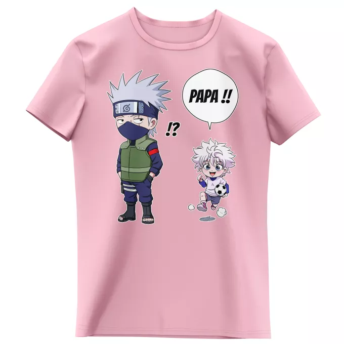 T-shirts Enfants Filles Parodie Naruto Papa Ninja ! - Kakashi, Kirua