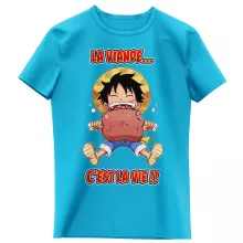 T-shirt Enfant Fille Luffy « La Viande... C'est la vie ! » – Parodie One Piece