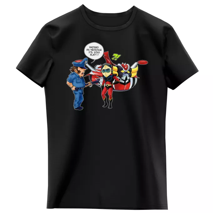T-shirts Enfants Filles Parodie Goldorak Papiers du véhicule s'il vous plaît ! - Actarus