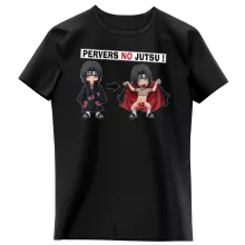 T-shirt Enfant Fille Itachi Uchiwa « Pervers no Jutsu » – Parodie Naruto