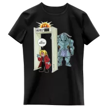 T-shirt Enfant Fille Edward « Détecteur de métaux ! » – Parodie Full Metal Alchemist