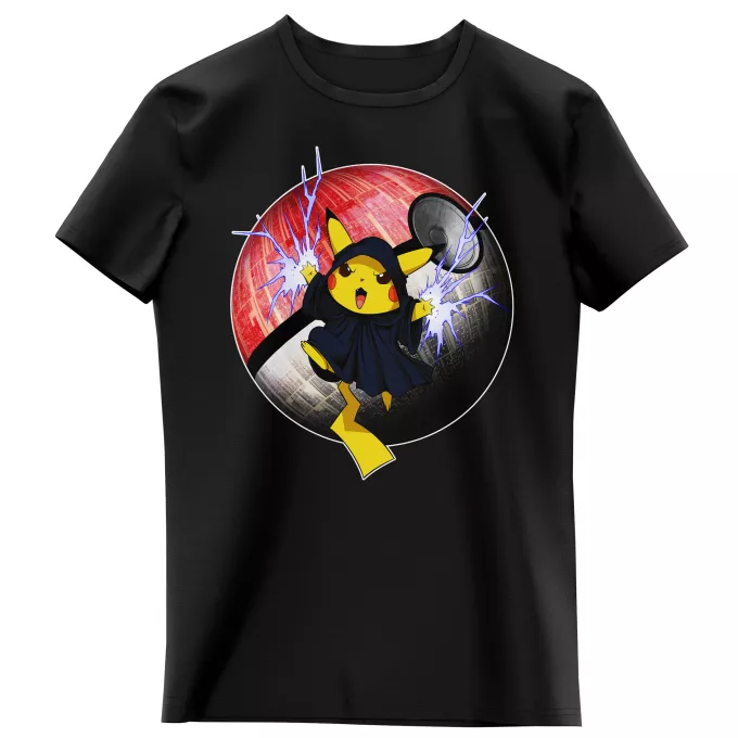 T-shirts crianças raparigas Paródia Pokémon Pikachu e Darth Sidious