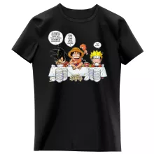 T-shirt Enfant Fille Luffy « La recette d'un bon shonen Manga (Super Deformed) » – Parodie Naruto