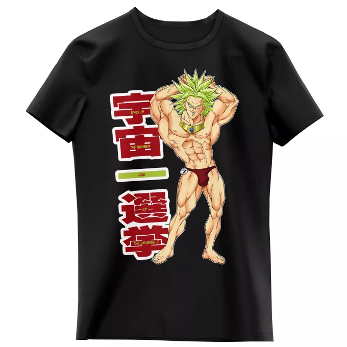 T-shirts Enfants Filles Parodie Dragon Ball Z - DBZ Mister Univers - Candidat N° 7:) - Broly