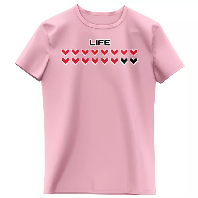 Flickor barnens T-shirts Parodi Pixel videospel Life Pixel Design