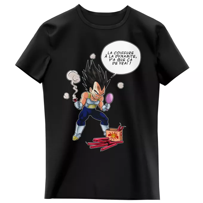 T-shirts Enfants Filles Parodie Dragon Ball Z - DBZ Astuce pour se coiffer le matin ! - Végéta