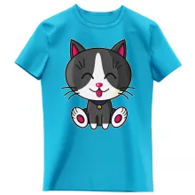 T-shirt Enfant Fille « Kawaii Baby Cat (blanc et gris) » – Parodie Kawaii Baby Cats