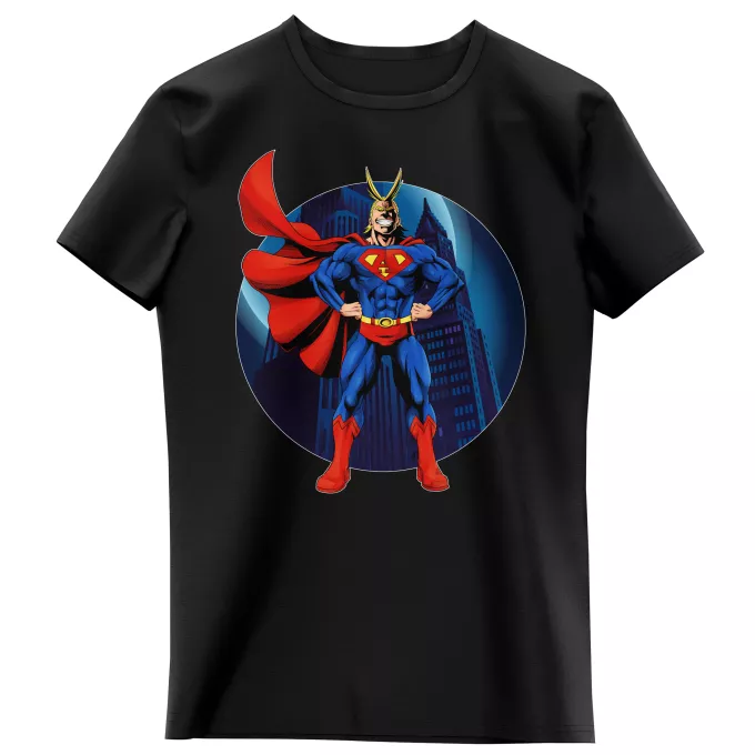 Flickor barnens T-shirts Parodi My Hero Academia All Might X Stålmannen