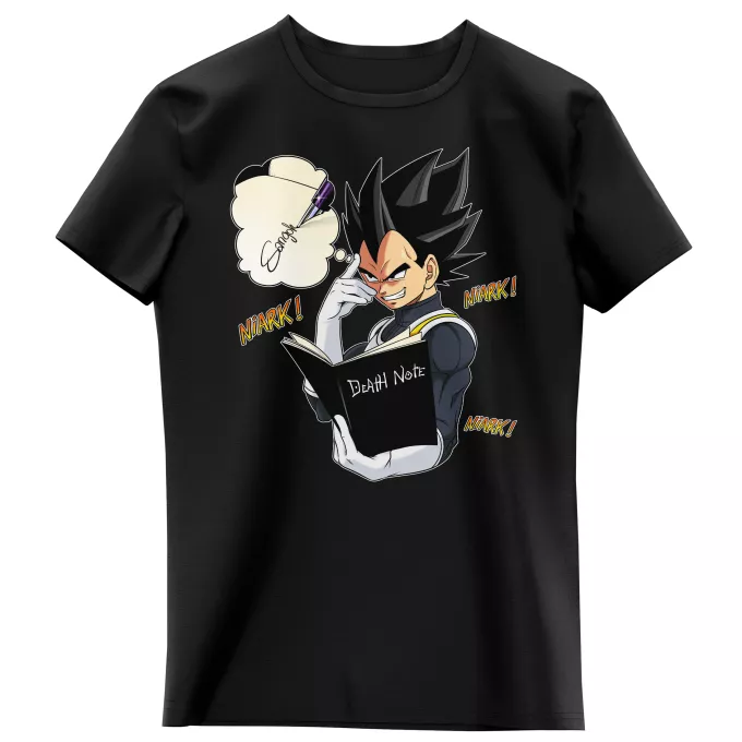 T-shirts Enfants Filles Parodie Dragon Ball Super Une idée fixe... - Végéta de Dragon Ball Super, le Death Note