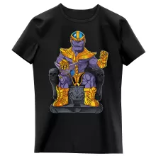 Dragon Ball Super Lustiges Hellrosa (Sakura) Mädchen Kinder T-Shirt - Thanos von Avengers und Beerus von Dragon Ball Super (Dragon Ball Super Parodie signiert OKIWOKI - Hochwertiges Herren-T-Shirt - Ref : 1041)