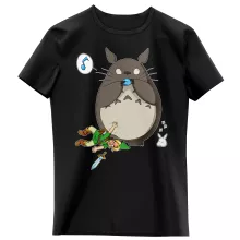 Maglietta per bambine e ragazze Totoro “Totoro e Link” – Parodia dei Zelda