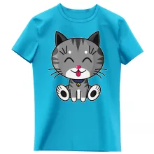 T-shirt Enfant Fille « Kawaii Baby Cat (gris tigré) » – Parodie Kawaii Baby Cats