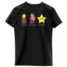 T-shirt Enfant Fille Princesse Peach « Argent, Femmes et Pouvoir ! » – Parodie Super Mario