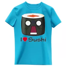 T-shirt Enfant Fille « I Love Sushi ! NOOOO !! » – Parodie Japon Culture