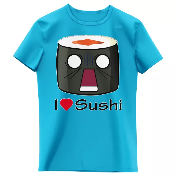 T-shirts Enfants Filles Parodie Japon Culture I Love Sushi ! NOOOO !!