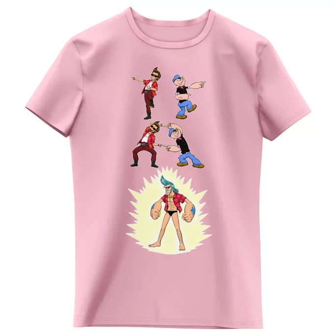 T-shirts Enfants Filles Parodie One Piece FUSION YAHAAAAA !!! (Super Splendide :) - Franky, Ace Ventura, Popeye