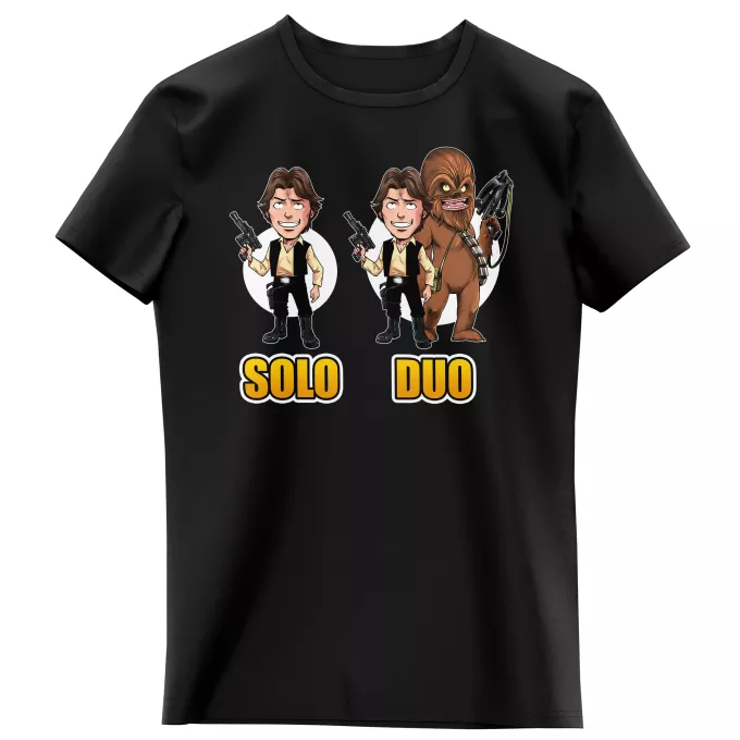 Mädchen Kinder T-Shirts Parodie auf Star Wars Han Solo und Chewbacca