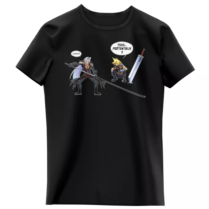 T-shirts Enfants Filles Parodie Final Fantasy VII - FFVII Mégalo-lame ! (Edition Limitée) - Clad, Sephiroth