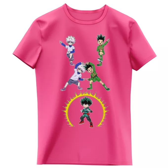 T-shirts kinderen meisjes Parodie My Hero Academia Gon, Killua en Deku (Izuku Midoriya)