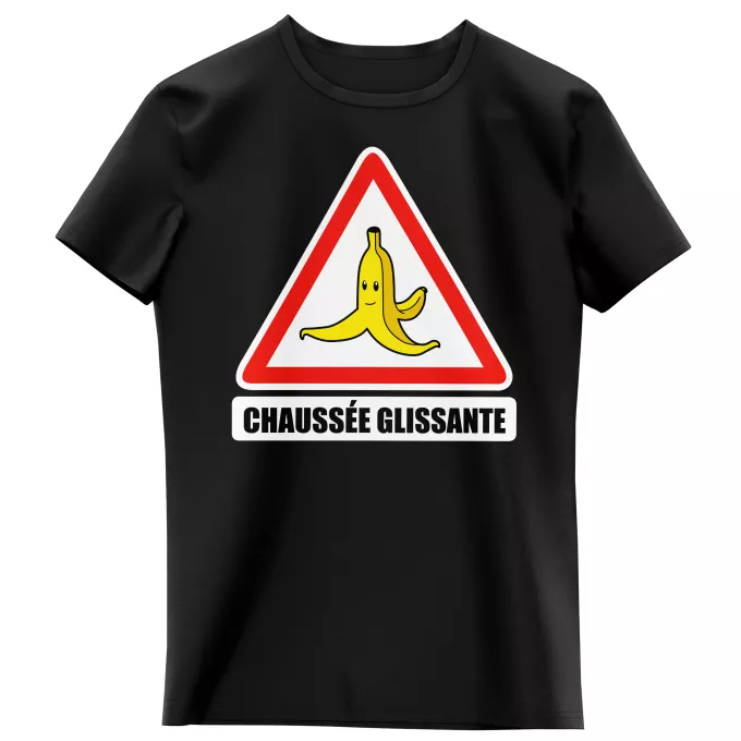 T-shirts Enfants Filles Parodie Mario Kart Chaussée glissante ! - La banane