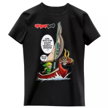 T-shirt Enfant Fille Link « Un elfe à la mer.... » – Parodie Zelda